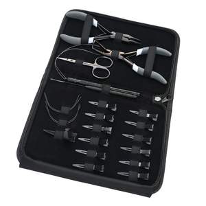 Juego de Herramientas Profesionales para Extensiones de Cabello de Salón, Plateadas, con Pinza para Abrir Cuentas, Gancho, Herramienta para Dividir el Cabello y Pinzas para Seccionar - Product Image 1