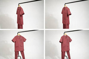 Tenue médicale Quickway unisexe pour femmes et hommes, col en V, super extensible, mélange de coton, ensemble de blouses respirantes souples, détection d'aiguilles - Product Image 6