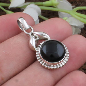 Natural Black <b>Onyx</b> Pendant 925 Sterling Silver Geometric Square <b>Necklace</b> Charm Handcrafted Gemstone Jewelry for Men and Women - Product Image 1