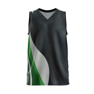 Camiseta de Baloncesto Personalizable Verde Naranja con Cuello en V, Sin Mangas, Malla, Nombre del Equipo, Número, Impresión Sublimada, Unisex, Adulto - Product Image 5