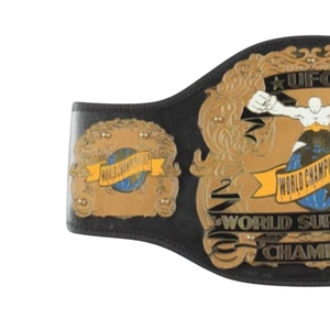 Cinturón de Campeonato Mundial de Superpelea de la UFC, Diseño en Cuero Negro, Dorado y Azul, Cinturón de Título de Primera Calidad para Fanáticos y Coleccionistas de MMA - Product Image 4