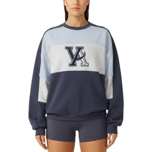 Customized Color <b>Block</b> Women Crewneck Sweatshirts Premium Cotton Fleece Streetwear Private Label Hoodies OEM Manufacturer - Product Image 5