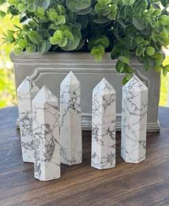 Torre de Cristal de Howlita Blanca Natural, Obelisco Pulido, Varita de Piedra Preciosa Curativa, Decoración para el Hogar, Meditación, Reiki - Product Image 5