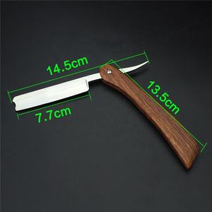 Hot Selling Wooden Handle Shaving Razors High Quality Stainless Steel Barber Straight <b>Edge</b> Razor - Product Image 6