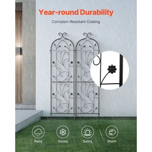 2 Confezioni di Tralicci da Giardino in Metallo Antiruggine 60 x 15 Pollici per Rose Rampicanti da Esterno - Recinzioni, Tralicci e Cancelli - Product Image 4