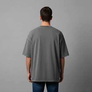 T-shirts pour hommes à manches régulières 100% coton OEM, haute qualité, couleur unie, 180 grammes, coupe ample, épaules tombantes, logo personnalisé, séchage rapide, élégant - Product Image 5