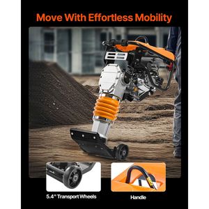 Compattatore a impulsi Jumping Jack da 6,5 HP, 196 cc, alimentato a carburante, con forza d'impatto di 3600 libbre e profondità massima di compattazione di 26 pollici - Product Image 5