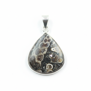 Pendentif en Agate Turritella, Argent 925 Plaqué Or Jaune, Motif Coquillage Goutte d'Eau, Bijou Fait Main, Cadeau de Mode, Vente en Gros, Nouveauté - Product Image 1