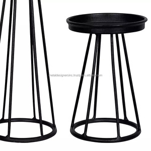 Ensemble de 3 bougeoirs faits à la main en fer forgé noir support décoratif en métal pour la maison jardin cadeaux de noël - Product Image 2