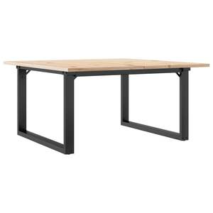 Table basse en bois massif de pin et acier avec cadre en O 31,5"x31,5"x17,7" - Product Image 6