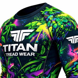 เสื้อแรชการ์ดกีฬา-ต้านเชื้อแบคทีเรีย แห้งเร็ว ป้องกันรังสียูวี โลโก้ด้านหน้า-ผ้ายืดสแปนเด็กซ์/โพลีเอสเตอร์ สำหรับกีฬาทางน้ำ โยคะ กิจกรรมกลางแจ้ง - Product Image 3