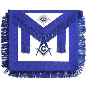 Delantal Masónico de Alta Calidad Hecho a Mano en 2025, 100% Piel de Cordero, para Maestro Masón de Logia Azul, con Flecos Azules, Delantales Personalizados - Product Image 2
