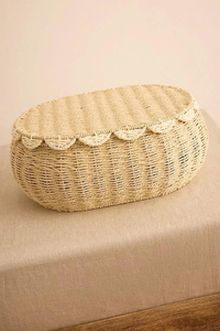 Set of 2 scalloped paper storage basket for kid, Best option for gift basket with decor for room made in Vietnam - Product Image 2