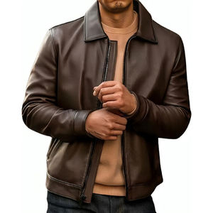 Plush Leather <b>Jacket</b> <b>Men's</b> European <b>Jacket</b> Youth Motorwear Color Matching 2026 Large New Slim Fit Leather <b>Biker</b> <b>Jacket</b> Coat - Product Image 1