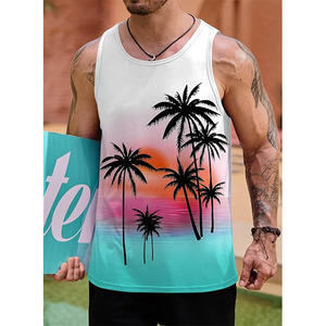 Camiseta sin mangas de algodón 100% de secado rápido para hombre, estilo urbano, cuello redondo, con bolsillos, tejido informal. - Product Image 4