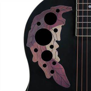 Chitarra Acustica Cutaway Rotonda di Alta Qualità da 41 Pollici con Top in Abete, Foro a Grappolo, in Legno Massello, Nera, Chitarra Classica Elettrica - Product Image 2
