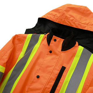 Premium <b>Hi</b> <b>Vis</b> <b>Orange</b> Safety Jacket Reflective Workwear Windproof Protective Outerwear for Construction, Utility & Outdoor Jobs - Product Image 6