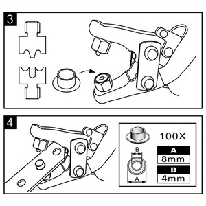 Pince à œillets manuelle professionnelle à économie d'énergie de 65 % avec 100 œillets nickelés de 4 mm - Product Image 4