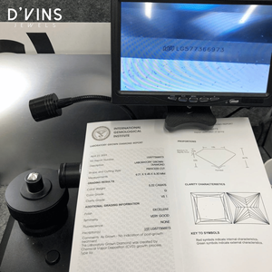 D'vins 5.0CT เพชรสังเคราะห์สีขาวใส VS1 g Princess CUT CVD สำหรับทำเครื่องประดับ - Product Image 6