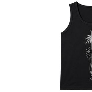 Black Men Sleeveless <b>Tank</b> <b>Top</b> With Graphic Print Casual Summer Vest Gym Fitness Workout Muscle Shirt Cotton Athletic Beachwear - Product Image 3