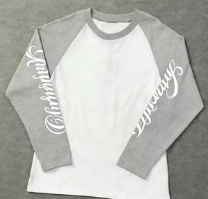 T-shirt de haute qualité 100% coton, streetwear, logo personnalisé, t-shirt à manches longues pour homme, t-shirt à manches longues en waffle pour homme - Product Image 3