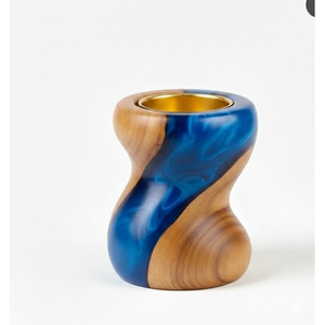 Brûleur d'encens thérapeutique portable en bois et résine pour le yoga, fabriqué en bois naturel - Product Image 1