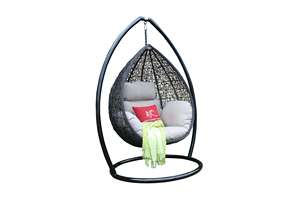 Weather-Resistant Metal Modern Design <b>Swing</b> Chair <b>for</b> Villa Poolside Courtyard - Product Image 3