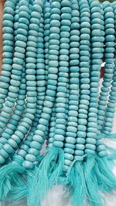 Perles de pierre précieuse turquoise bleue naturelle, rondes, lisses, 8 mm, vendues par brin de 8 pouces de long, perles de grande qualité - Product Image 2