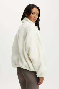 Veste Sherpa pour femme, chaude en polaire, coupe oversize, décontractée, entièrement zippée, col montant, personnalisable OEM, vente en gros, vêtement d'extérieur tendance - Product Image 2