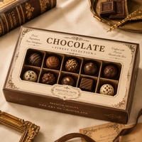 Boîtes cadeaux rigides en carton pour chocolats en forme de truffe avec fenêtre et logo personnalisé