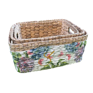 Élégance Naturelle : Ensemble de 3 paniers multi-usages en jacinthe d'eau avec découpes - Product Image 5