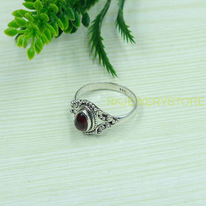 Bague en grenat en argent Sterling 925, bague en pierre rouge, bague faite à la main, bague design en argent, bagues de fiançailles et de mariage pour femmes, bijoux - Product Image 3