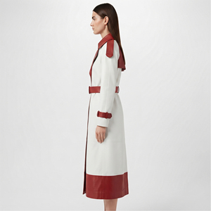 Abrigo de Cuero de Moda para Mujer, Gabardina de Cuero de Alta Calidad, Abrigo Largo de Cuero con Botones para Mujer, Abrigo de Cuero con Bolsillos para Mujer - Product Image 3