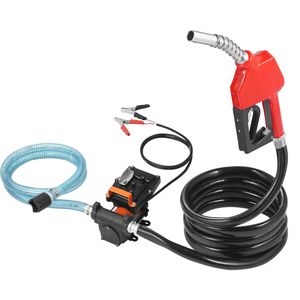 Pompa Elettrica Portatile per Trasferimento Diesel 12V/24V DC 15 GPM 1/4 HP con Spegnimento Automatico e Ugello Carburante con Ingresso Lungo - Product Image 1