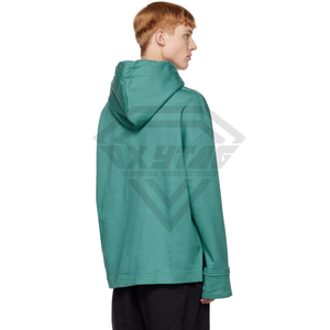 Sudadera con Capucha Extra Grande Personalizada Premium para Hombre, de Algodón Grueso, Hombros Caídos, Estilo Urbano, Color Verde Unison, Venta al Por Mayor - Product Image 2