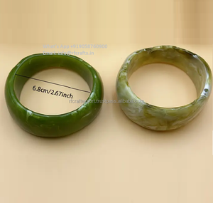 สร้อยข้อมือเรซินทำด้วยมือของผู้หญิงตั้งกำไลหนาขนาดใหญ่พร้อมหิน Moissanite สีหลักกำหนดเองปาร์ตี้ของขวัญแต่งงาน - Product Image 6