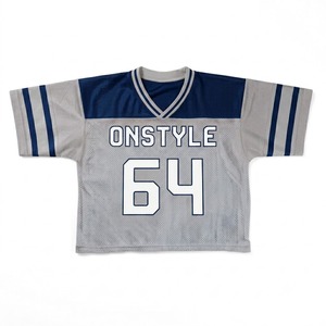 Trendy Red White Mesh Football Jersey Vintage Athletic Sportwear V Neck Crop Top Casual Streetwear Activewear Practice Tee - Product Image 6