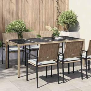 Tavolo da Giardino in Polyrattan Beige 74.80 X 35.43 X 29.53 - Product Image 1