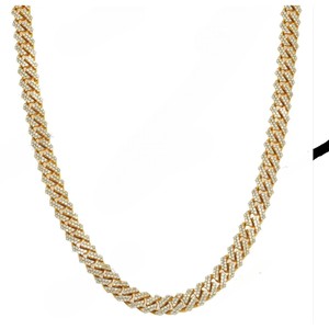 Elegante Cadena Cubana de 16 Pulgadas y 7MM con Incrustaciones de Moissanita, Plata de Ley 925, Cierre Extensible, Joyería de Lujo Estilo Hip Hop - Product Image 1