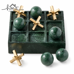 Juego de mesa Tic Tac Toe de madera marrón natural con piezas de estrella plateada y bolas redondas, juego de decoración de mesa cuadrada. - Product Image 6