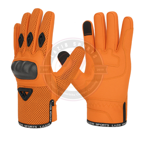 Gants de moto en cuir PU avec logo personnalisé, maille respirante, unisexes, pour la conduite hivernale, à doigts entiers, antidérapants - Product Image 1