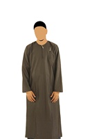 Thobe pour homme à manches longues, col montant, en coton, longueur au sol, style Moyen-Orient, couleur unie, respirant, pour usage quotidien décontracté