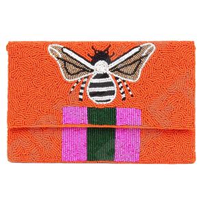 Papillon orange personnalisé perlé fête embrayage sac de soirée concepteur dames sacs à bandoulière sacs à main de luxe et sacs à main fêtes - Product Image 1