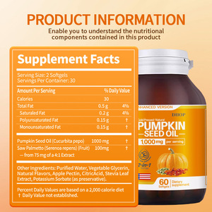 Cápsulas Blandas de Aceite de Semilla de Calabaza y Saw Palmetto OEM de 1000 mg para la Salud de la Próstata y del Sistema Urinario, 60 Unidades - Product Image 6