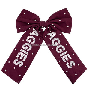 Moño para el Cabello Personalizado para Niñas, con Cuentas Grandes, de Tela Satinada, Rectangular, para Bodas y Fiestas, en Caja de Cartón - Product Image 4