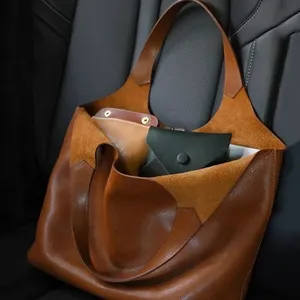 Brown Soft Leather Large Capacity Tote Bag Women's New Luxury Matte High-End Feeling Lady Handbag and Purse Bolsa Feminina 8 - Product Image 4