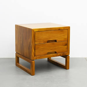 โต๊ะข้างเตียงไม้สักสไตล์ยุโรปร่วมสมัยพร้อมลิ้นชัก2ชั้นเฟอร์นิเจอร์ห้องนอนทำจากไม้สำหรับใช้ในบ้านหรือในโรงแรม - Product Image 4