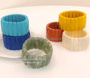 Handmade Resin Bracelet for Women <b>Large</b> Chunky Thick Bangles Custom Color for Party Gifts Featuring Moissanite <b>Stone</b> - Product Image 5