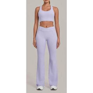 Ensemble 2 pièces de sport 2026 : Soutien-gorge de sport ajustable grande taille et Legging de yoga respirant à taille croisée pour la gym et le fitness (vente en gros) - Product Image 4