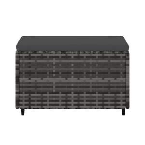 ที่วางเท้าหวายโพลีสีเทาพร้อมเบาะชุดสวน - Product Image 4